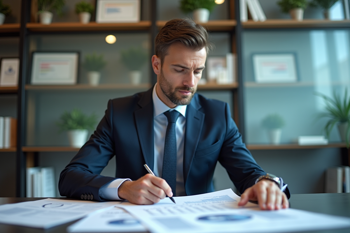 Administrateur universitaire examinant des classements