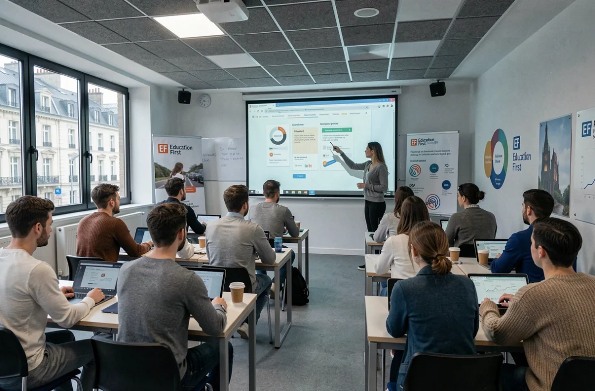 Programme d'anglais structuré pour tous niveaux dans un centre EF Education First à Bordeaux
