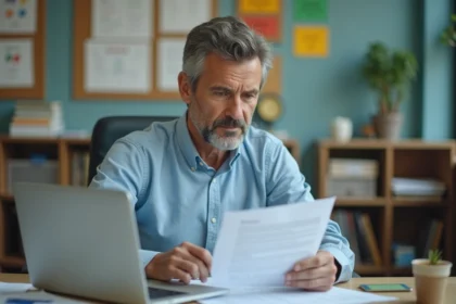 Professeur homme en tenue décontractée dans un bureau moderne
