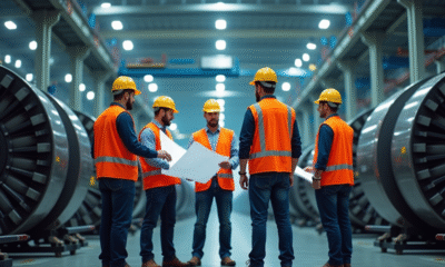 Equipe d'ingénieurs en sécurité dans une usine moderne