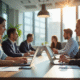 Espace de bureau moderne avec professionnels au travail