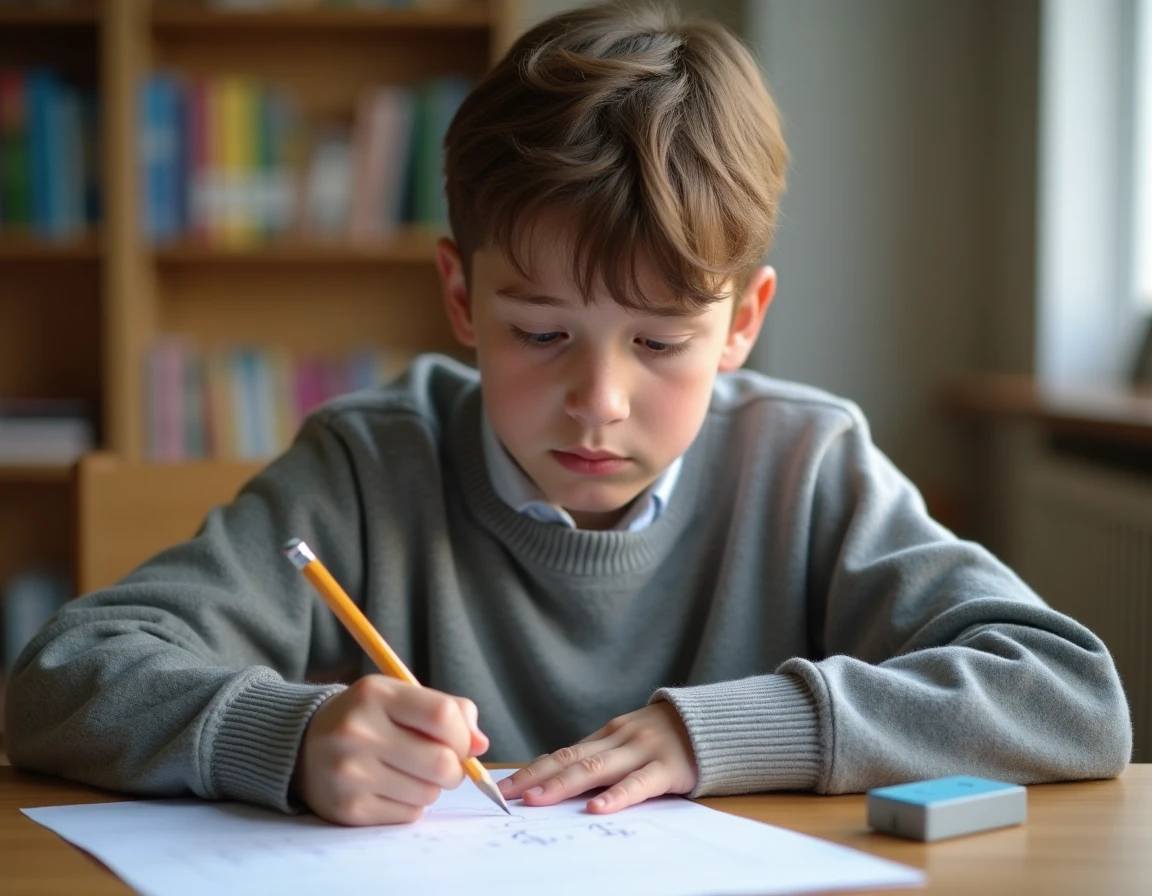 Élève oubliant d'élever au cube la longueur de l'arête dans son calcul de volume sur une feuille de mathématiques