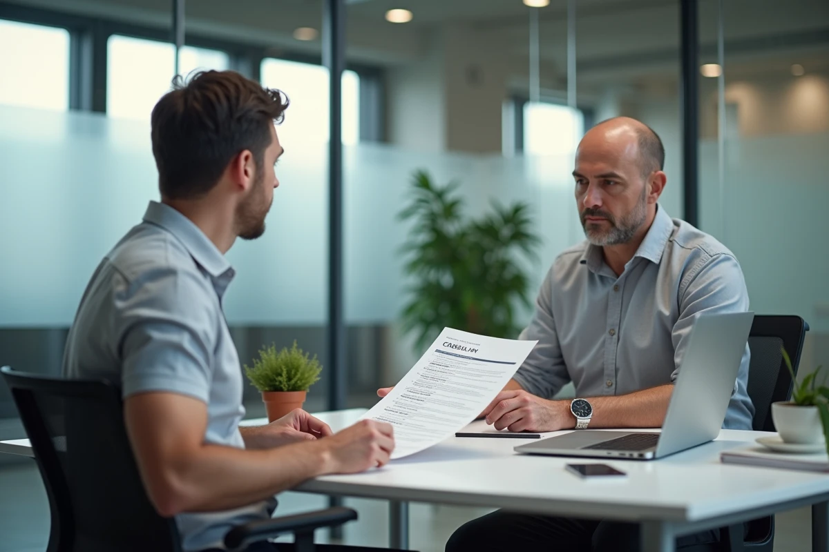 Entretien de recrutement en agence d'intérim pour un poste de cariste avec certification CACES 1 et 3
