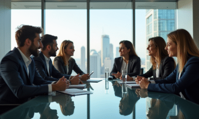 Réunion dans un bureau moderne avec jeunes professionnels